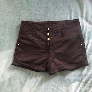 Black Cuffed Shorts